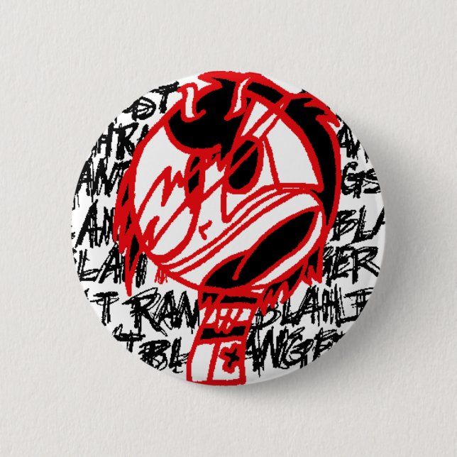 ranting emo 6 cm round badge (Front)