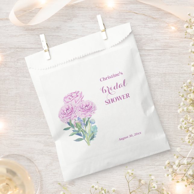 Ranunculus & Anemones Customisable Bridal Shower  Favour Bags (Clipped)