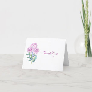 Ranunculus & Anemones Customisable Bridal Shower  Thank You Card