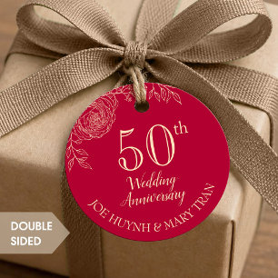 Ranunculus Chinese Wedding Anniversary Favour Tags