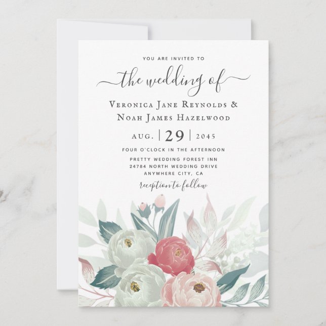 Ranunculus Floral  Invitation (Front)