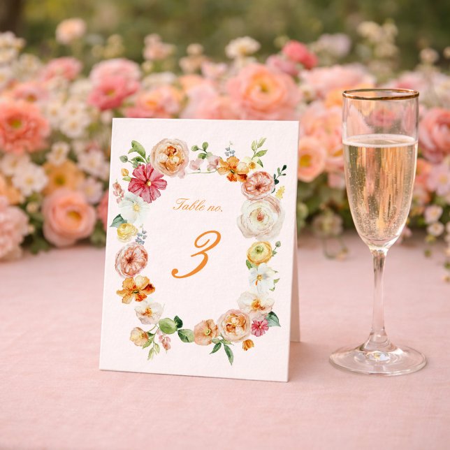 Ranunculus Floral Wedding Table Numbers Cards (Creator Uploaded)