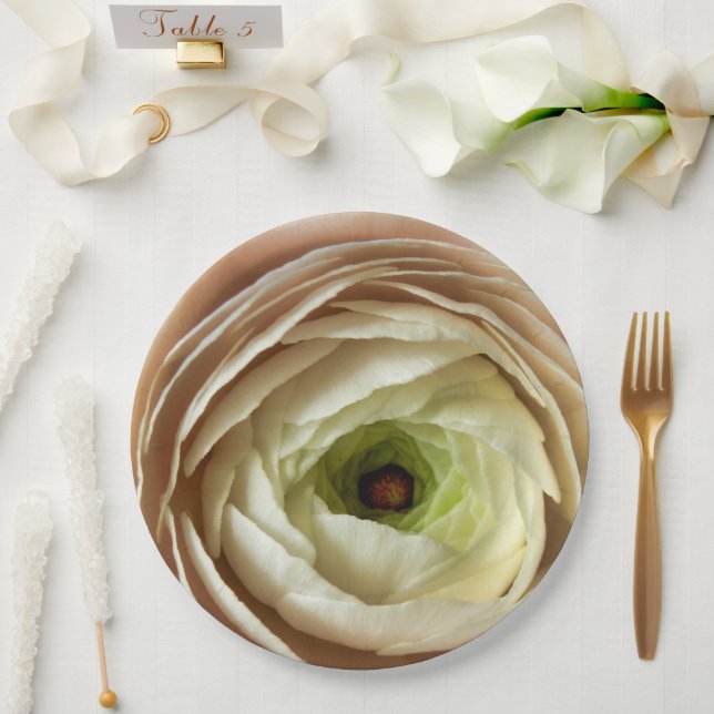 Ranunculus Flower Paper Plate (Wedding)