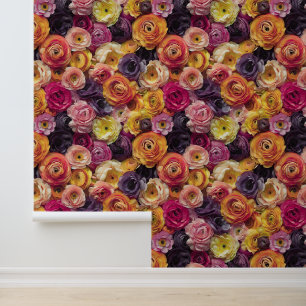 Ranunculus Flower Pattern Florist Store Wall Decor