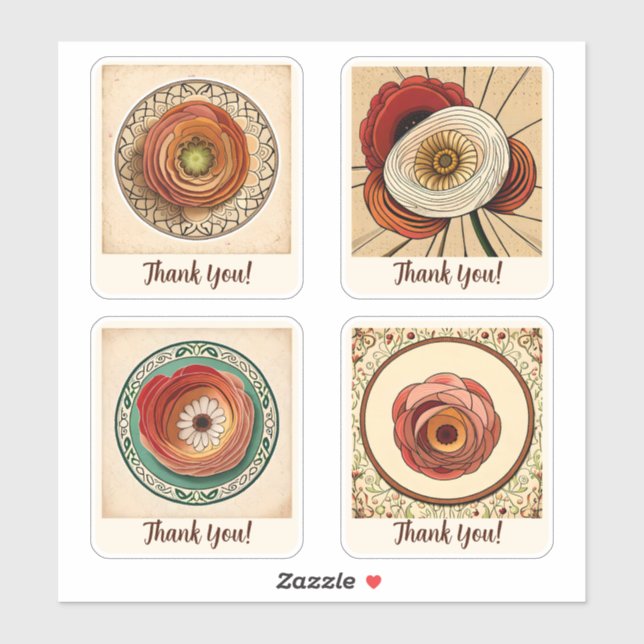 Ranunculus Flowers Groovy Retro Personalised (Sheet)