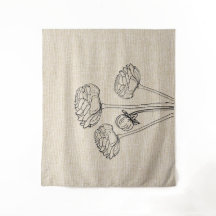 Ranunculus Flowers on Linen