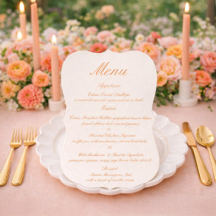 Ranunculus Garden Die-cut Wedding Menu Card