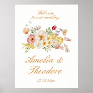 Ranunculus Garden Wedding Welcome Sign