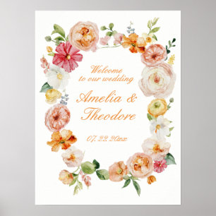 Ranunculus Garden Wedding Welcome Sign
