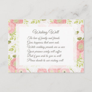 Ranunculus & Lace Peach Wedding Wishing Well Cards
