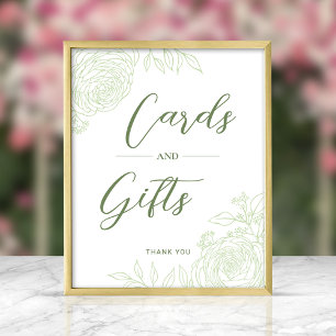 Ranunculus Line Art Gifts & Cards Sign