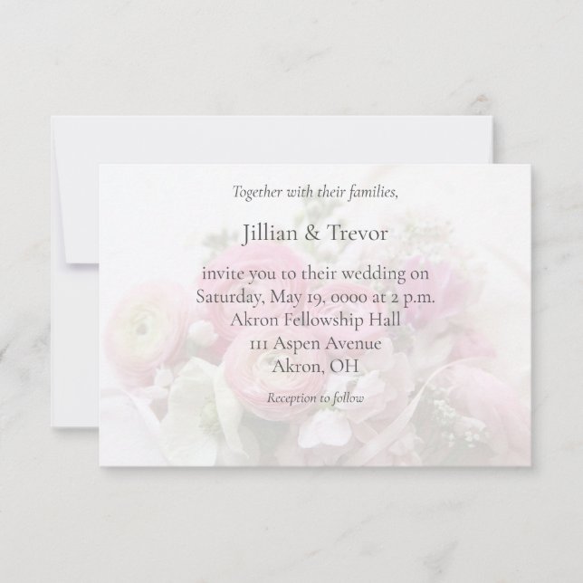 Ranunculus, other spring blooms invitation (Front)