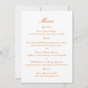 Ranunculus Summer Garden Wedding Menu Card