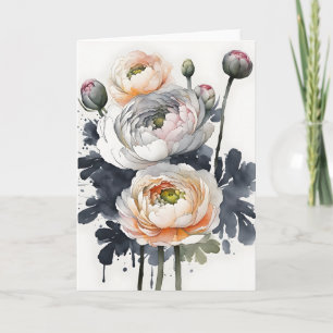 Ranunculus - Watercolor flowers Card