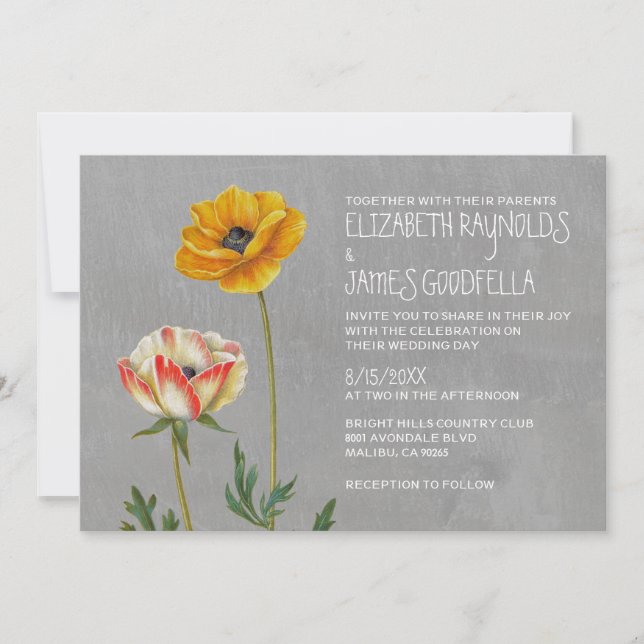 Ranunculus Wedding Invitations (Front)