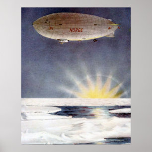 Raold Amundsen's airship Norge over North Pole Poster