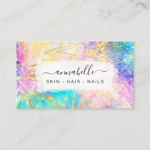 *~* Raonbow AP26 Ethereal OPAL QR Gold Glitter Business Card