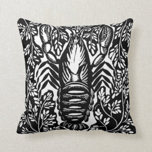 Raoul Dufy Woodcut Crayfish Throw Pillow