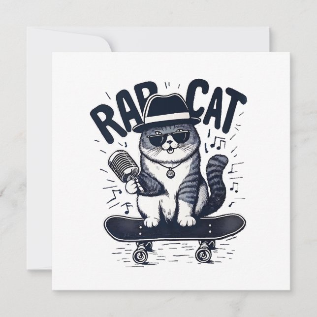 Rap Cat Harmony Invitation (Front)