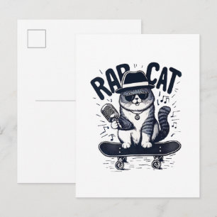 Rap Cat Harmony Invitation Postcard