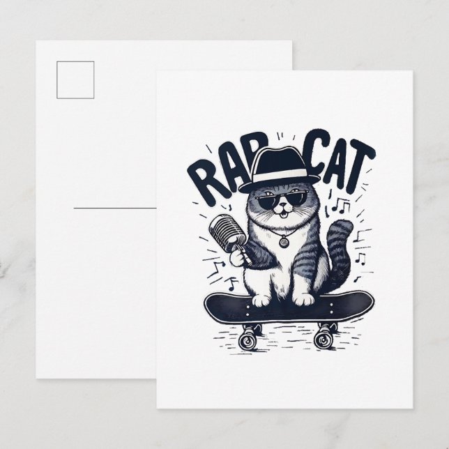 Rap Cat Harmony Invitation Postcard (Front/Back)