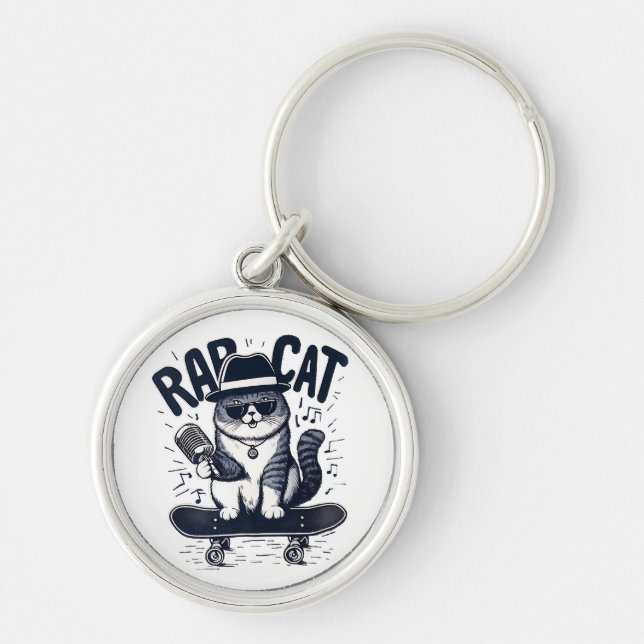 Rap Cat Harmony Key Ring (Front)