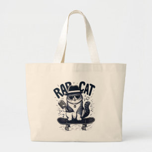 Rap Cat Harmony Large Tote Bag