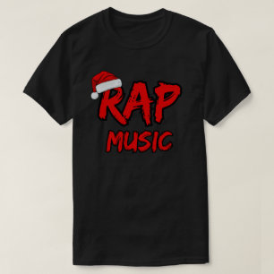 Rap Music Santa Claus Hat Red Christmas  T-Shirt