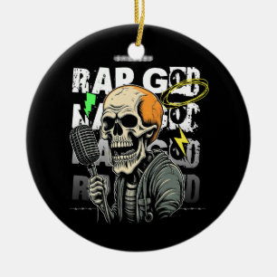 Rap Skull Ceramic Tree Decoration