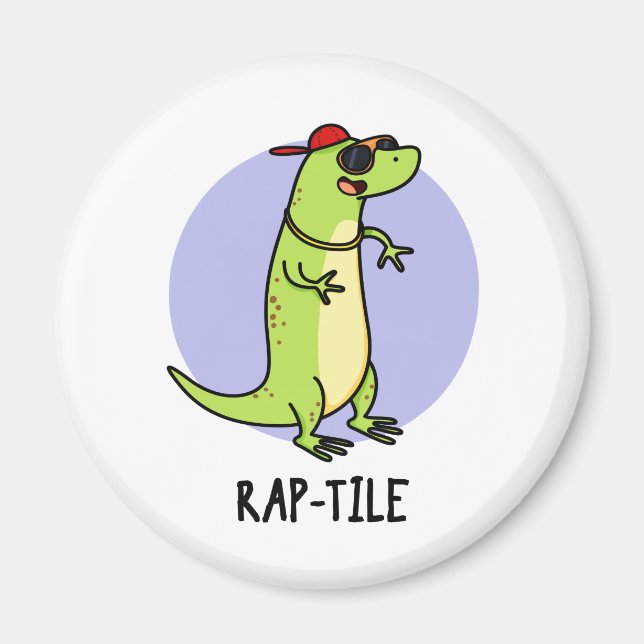 Rap-tile Funny Reptile Lizard Pun  Magnet (Front)
