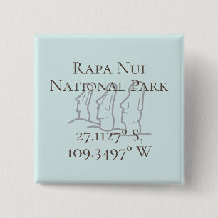 Rapa Nui Latitude & Longitude  15 Cm Square Badge