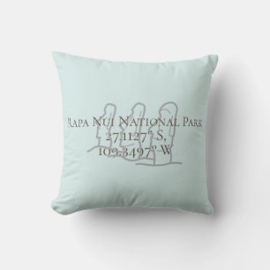 Rapa Nui Latitude & Longitude  Throw Pillow