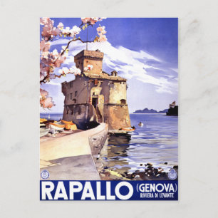 Rapallo Genova Italy Vintage Travel Poster Postcard