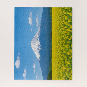 Rapeseed Field and Snowy Alps Jigsaw Puzzle