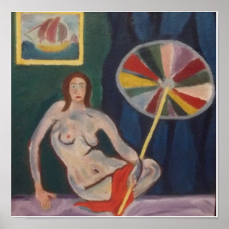 Raphael Сanossa Girl with Umbrella Poster