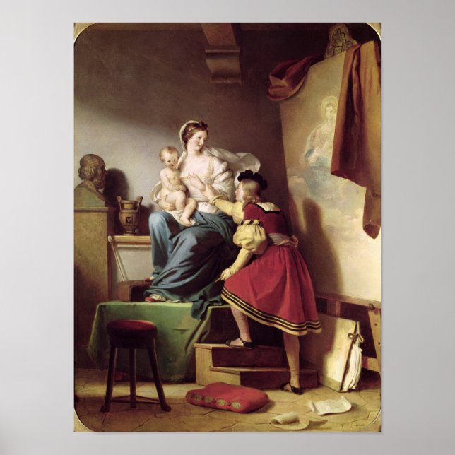 Raphael Adjusting his Model's Pose his Poster (Front)