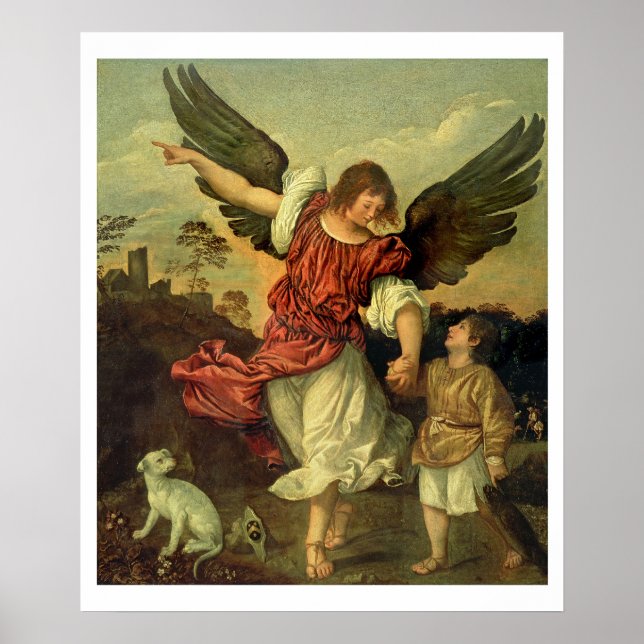 Raphael and Tobias, 1507-8 (oil on panel) Poster (Front)