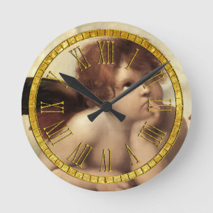 Raphael Cherub Sistine Chapel Round Clock