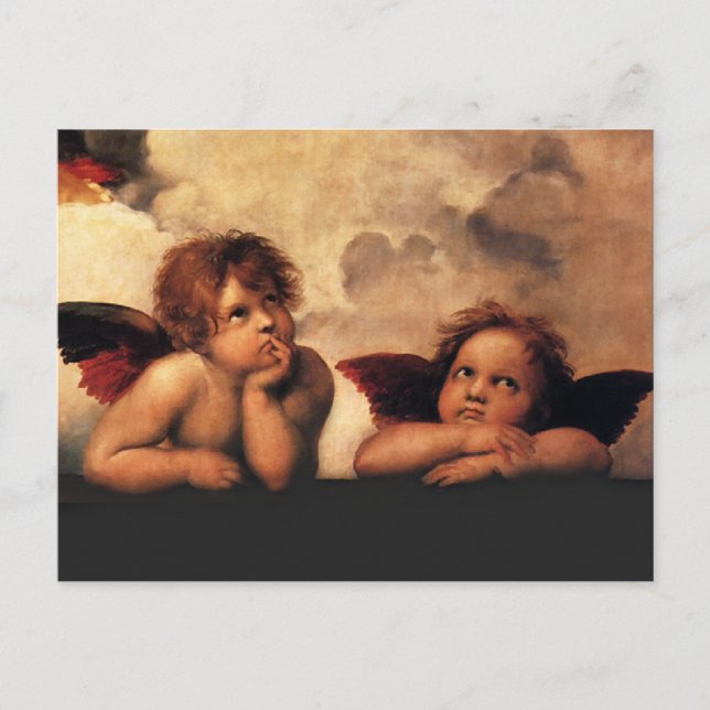 Raphael Cherubs Sistine Madonna 2 Angels Postcard (Front)