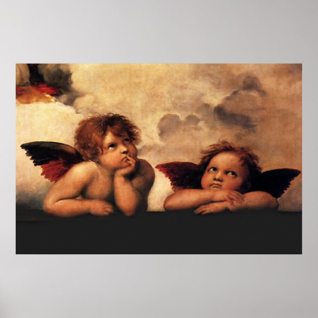 Raphael Cherubs Sistine Madonna 2 Angels Poster (Front)