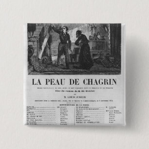 Raphael de Valentin and the shopkeeper 15 Cm Square Badge