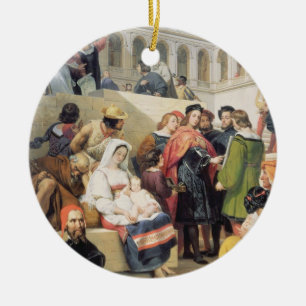 Raphael in the Vatican, 1832 (oil on canvas) Ceramic Tree Decoration