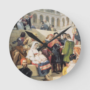 Raphael in the Vatican, 1832 (oil on canvas) Round Clock
