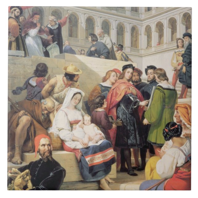 Raphael in the Vatican, 1832 (oil on canvas) Tile (Front)