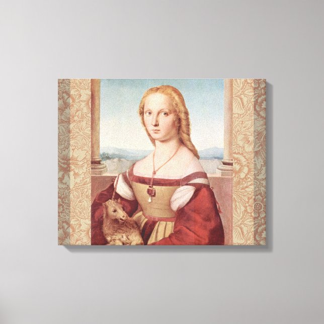 Raphael Lady and the Unicorn Classic fine art Canvas Print (Front)