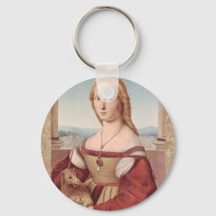 Raphael Lady and the Unicorn Classic fine art Key Ring