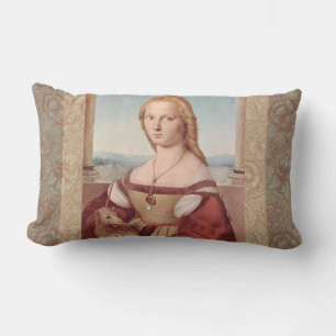 Raphael Lady and the Unicorn Classic fine art Lumbar Cushion