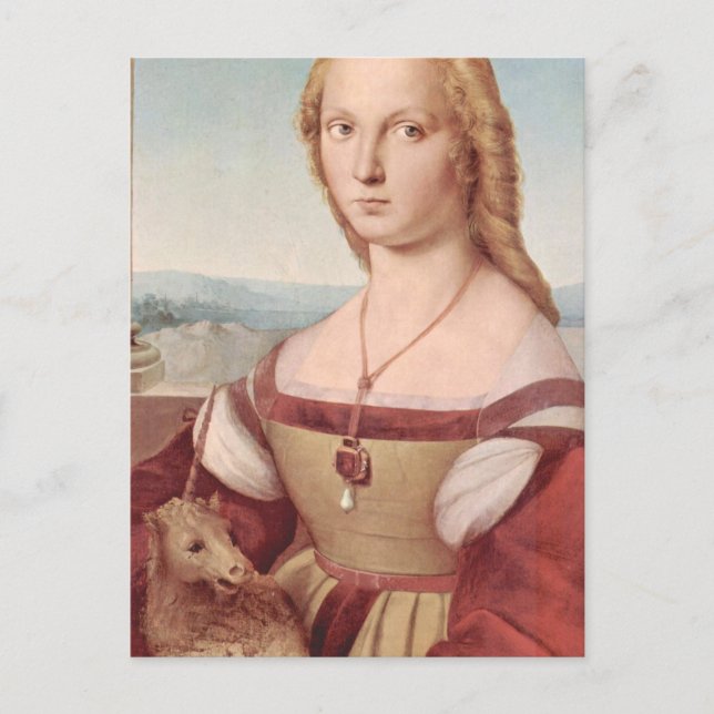 Raphael Lady and the Unicorn Classic fine art Postcard (Front)