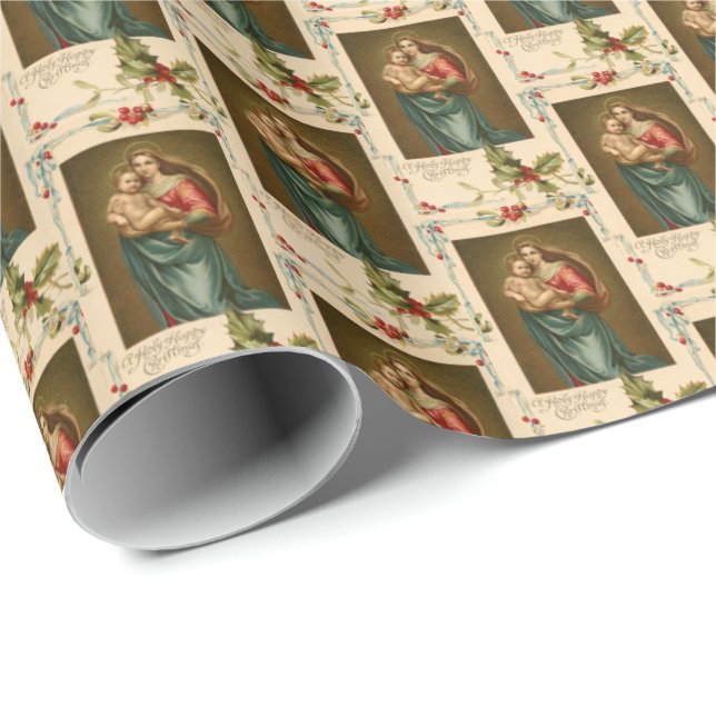 Raphael Madonna Christ Child Religious Vintage  Wrapping Paper (Roll Corner)