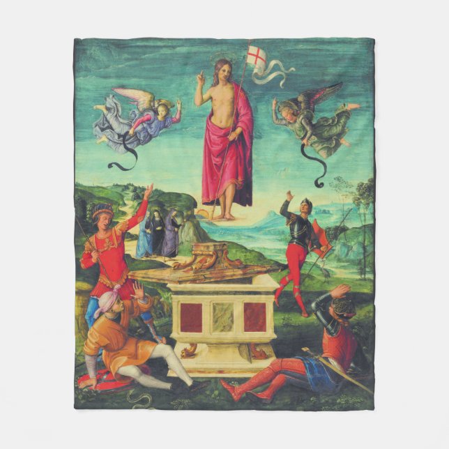 Raphael Resurrection Of Jesus Christ Art Fleece Blanket (Front)